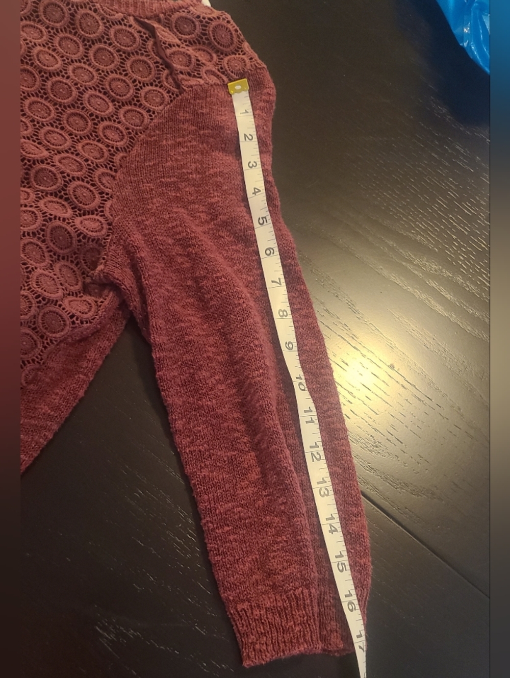 #49 Lucky Brand Burgundy Sweater Top - Picture 9 of 9